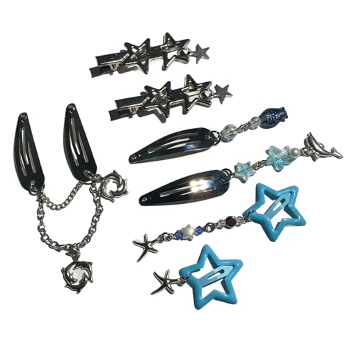 7-teiliges Haarnadel-Set mit Fransenkette, fünfzackiger Stern, koreanische Haarnadel, modische Haarschmuck, Haarstyling, dekorative Clips von GMBYLBY