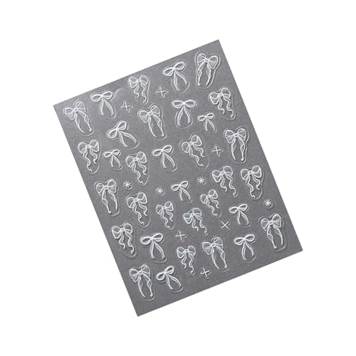 Bowknot Nails Sticker Kleber Aufkleber Weiße Bögen Kunstaufkleber Ribbon Schleife Abziehbilder von GMBYLBY