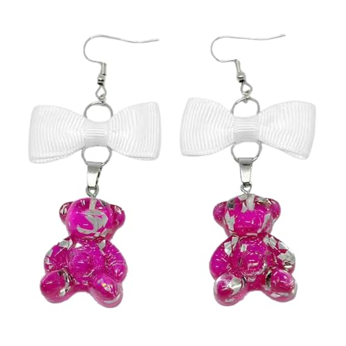 Bunte Harzohrringe Bowknot Drop Dangler Charme Ohrring Schöne Mädchen Cartoon Süßigkeit Bär Anhänger Süßer Bowknot Hengst Ohrring von GMBYLBY