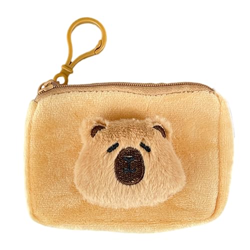 Capybara Münzgeldbörse, Plüsch, Kleingeldbeutel mit Schlüsselanhänger, schöne Geldbörse, Tasche für Damen, Kinder, kleine Make-up-Münze, Kleingeldbörse, D, Einheitsgröße von GMBYLBY