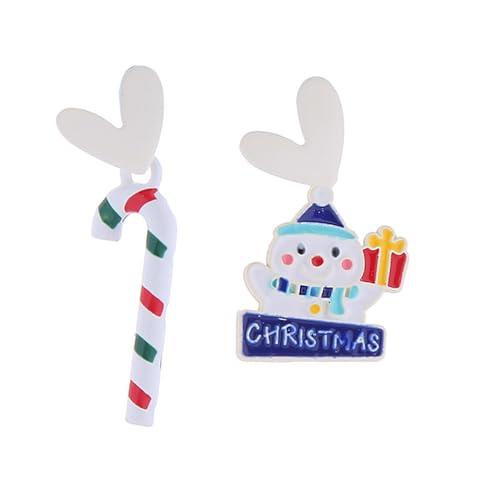 Cartoon Weihnachtsstift Ohrringe Frauen Dangle Feiertag Ohrringe Glocken Schneeflockenbaum Ohrring Asymmetrische Schmuckbaum Bellohrring von GMBYLBY