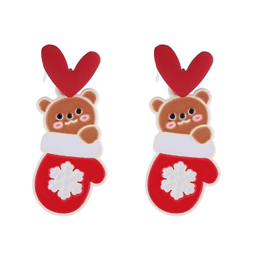 Cartoon Weihnachtsstift Ohrringe Frauen Dangle Feiertag Ohrringe Glocken Schneeflockenbaum Ohrring Asymmetrische Schmuckbaum Bellohrring von GMBYLBY