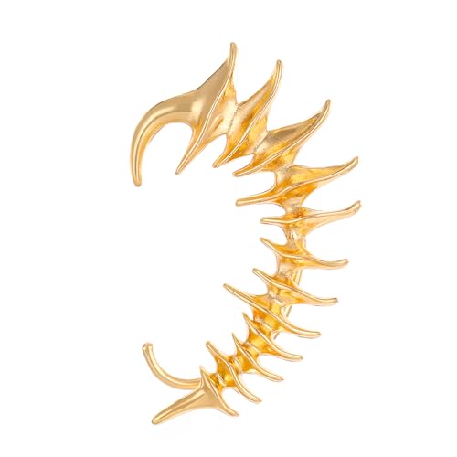 Edgy Silber/Gold Farbskelett Ohrringe Modische Ohrklammern Halloween Ohrmanschette Accessoire Für Modebegeisterte Frauen Männer Paar Ohrringe von GMBYLBY