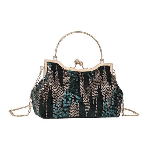 Einfache Kupplungsversuche Funkelnde Pailletten Handtasche Mode Abend Clutch Bag Party Crossbody Kette Schulter Fashion Crossbody Women Tasche Accessoire Kleine Tasche Schulter von GMBYLBY