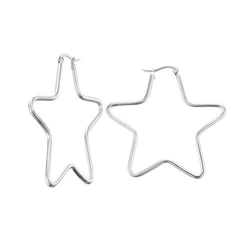 Einzigartige Fünf-Punkt-Stern-Ohrringe, stilvoll, Gold oder Stahl, für Musikfestivals und Versammlungen von GMBYLBY