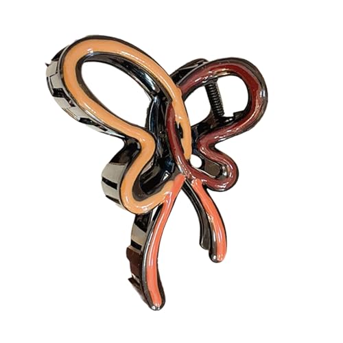 Elegante Haarklammer mit farbigem Kontrast und Schleife, starker Halt, für verschiedene Haartypen von GMBYLBY