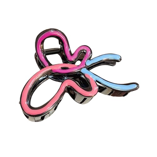 Elegante Haarklammer mit farbigem Kontrast und Schleife, starker Halt, für verschiedene Haartypen von GMBYLBY