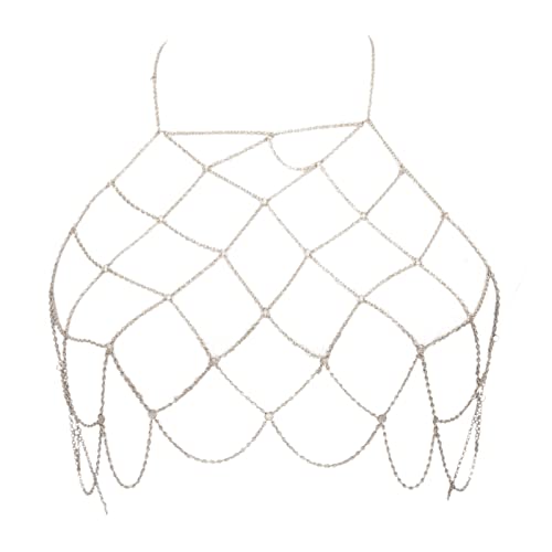 Europäische Und Amerikanische Ornamente Golden Silver Mesh Kette BH Körperkette Mit Kleidungszubehör Bauchschmuck Brustkabelbaum Für Frauen von GMBYLBY