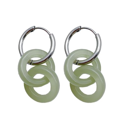 Friedensschnallen Ohrenbauer Schmuck Segen Jade Steinohrringe Doppelte Reifenohrringe Chinesische Stile Für Frauen Mädchen Stylish Ohrverzierung von GMBYLBY