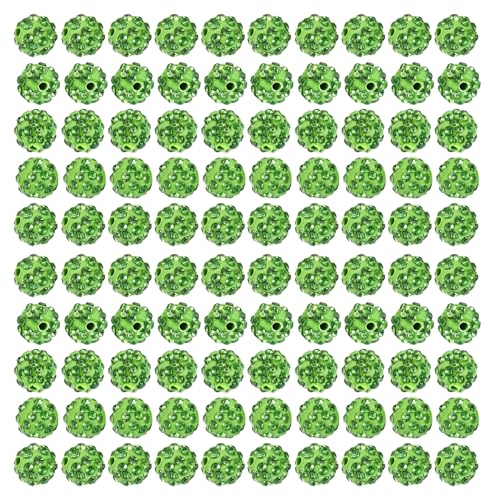 GMBYLBY 100 Pcs 10 Mm Funkelnde Kristallperlen Set Weiche Und Fliegende Kugel Tonperlen Strasssperlen Für Handgefertigtes Zubehör von GMBYLBY