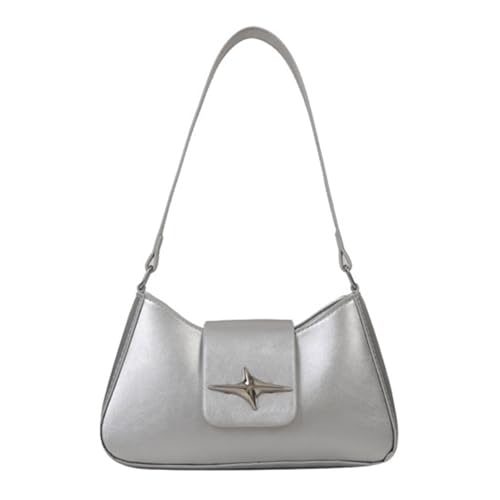 GMBYLBY 2023 Mode Umhängetaschen Vielseitige Feste Farbbeutel PU Leder Tasche Handtasche Freizeitbeutel Trendy Achselhöhle Reißverschluss Abschlussbeutel von GMBYLBY