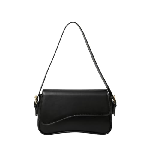 GMBYLBY 2025 Damen PU Leder Umhängetasche Trendy Crossbody Taschen mit abnehmbaren Trägern Satchel Geldbörse für Alltag, Black Bk, Medium von GMBYLBY