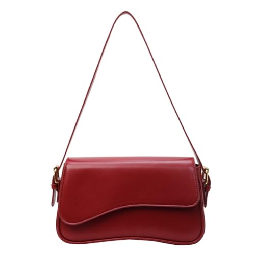 GMBYLBY 2025 Damen PU Leder Umhängetasche Trendy Crossbody Taschen mit abnehmbaren Trägern Satchel Geldbörse für Alltag, Rot R, Medium von GMBYLBY