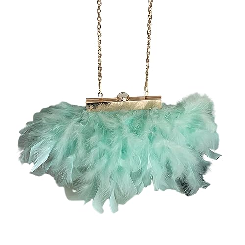 GMBYLBY Abendtasche Plüsch Feder Abend Handtasche Mit Ketten Schulter Crossbody Geldbörse Kupplung Geldbörse Für Hochzeitsfrauen Mit Crossbody Geldbörsen Frauen von GMBYLBY