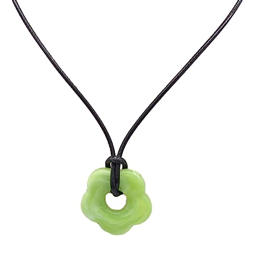 GMBYLBY Acrylblüte Halskette Mehrfarbiger Anhänger Charm Choker Kette Böhmische Schlüsselblattkette Für Modische Frauen Anhänger Halskette von GMBYLBY