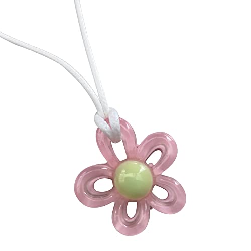 GMBYLBY Anhänger Halskette Bunte Hohle Blumenanhänger Choker Seilkette Urlaub Schmuck Für Frauen Mädchen Halsketten Für Frauen von GMBYLBY