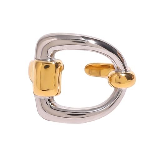 GMBYLBY Bequeme Passform, Buchstaben-D-Ringe, verstellbar, unregelmäßig, geometrische Öffnung, Unisex-Schmuck für den täglichen Gebrauch von GMBYLBY