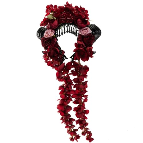 GMBYLBY Blume Cosplay Kopfbedeckung Party Horn Stirnbänder Teufel Haarreifen für Live Show Rollenspiele von GMBYLBY