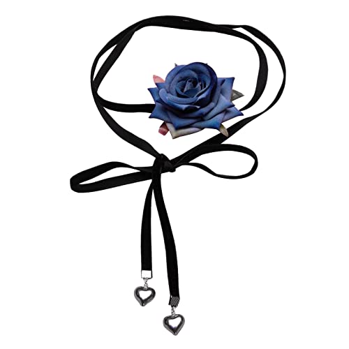 GMBYLBY Blumenschluckkette Halskette Stoff Halsketten Künstliche Stoff Accessoires Für Frauen Mädchen von GMBYLBY