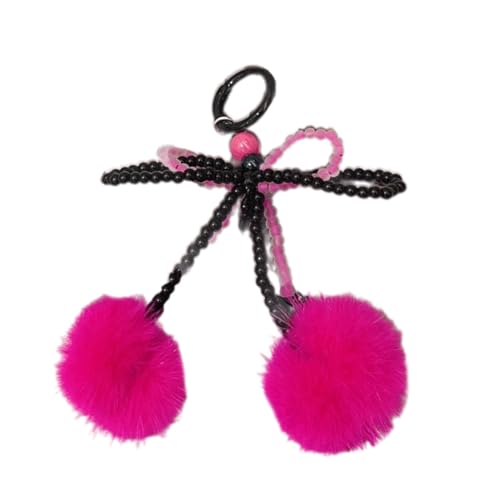 GMBYLBY Bowknot Plüsch Ball Anhänger Telefonhalle Lanyard Mode Taschenschlüsselketten Rucksack Rucksack Charme Autos Dekoration Kette Tasche Anhänger Charme Dekoration von GMBYLBY