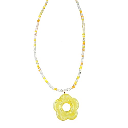 GMBYLBY Bunte Halskette Acryl Perlen Anhänger Heckkette Für Frauen Süße Coole Mädchen Stil Mode Schmuckgeschenk Kette Einzigartige Design Neckkette von GMBYLBY