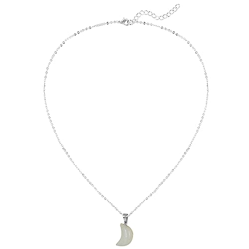 GMBYLBY Bunte Mond Ästhetische Halskette Mode Einfache Schlüsselbein Kette Frauen Mädchen Böhmische Halskette Party Geburtstagsgeschenk Kristall Stein Colarbone Kette Verstellbares Schlangeblatte von GMBYLBY