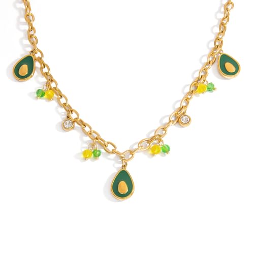 GMBYLBY Bunte Süße Früchte Thematische Halskette Verstellbarer Neckketten Handgefertigtes Pullover Ketten Mode Schmuck Accessoire Für Frauen Edelstahlkette GMBYLBY Bunte Süße Früchte Thematische Halskette Verstellbarer Neckketten Handgefertigtes Pullover Ketten Mode Schmuck Accessoire Für Frauen Edelstahlkette von GMBYLBY