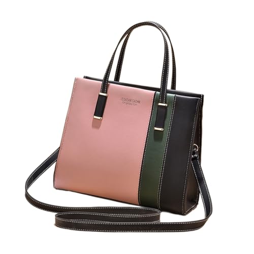GMBYLBY Damen Crossbody Bag Umhängetasche Farbe Block Handtasche PU Leder Satchel Für Frauen Arbeiten Aus Dem Crossbody Für Frauen Große Kapazität Geldbörse Trendy Reisen von GMBYLBY