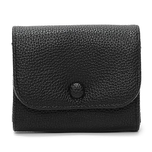 GMBYLBY Damengeldbörse mit Kartenhalter, kleine Münzbörse, stilvolle Änderung, koreanischer Stil, kurz, PU-Leder, Schwarz Bk, M, Klassisch von GMBYLBY