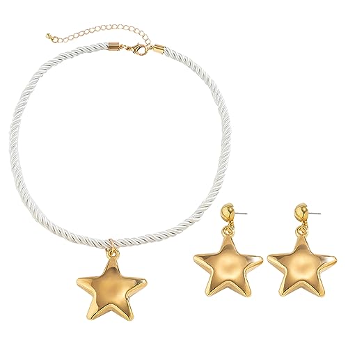 GMBYLBY Delicate Star Bolder Ohrring Ziery Pentangles Anhänger Halskette Einfache Y2K Halskette Alltag Schmuck Für Frauen Mädchen Süßes Kühles Schmuck Set von GMBYLBY