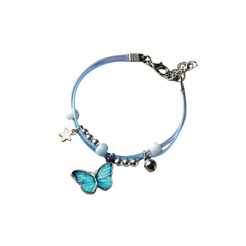 GMBYLBY ETHNISCHE STYLES VERTEIGE ALOY Butterfly Perlen Armband Fußkettchen Mit Farbenfrohen Handgewebten Seil Für Frauen Und Mädchen von GMBYLBY