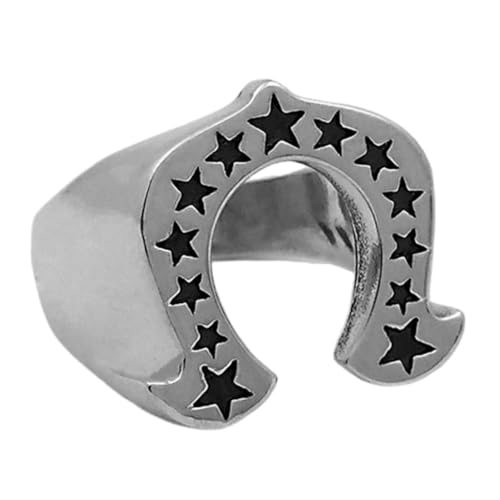GMBYLBY Einzigartige Designs Hufeisen-Sternringe aus stabilen Legierungsmaterialien, tolles Geschenk für Freunde und Familie von GMBYLBY