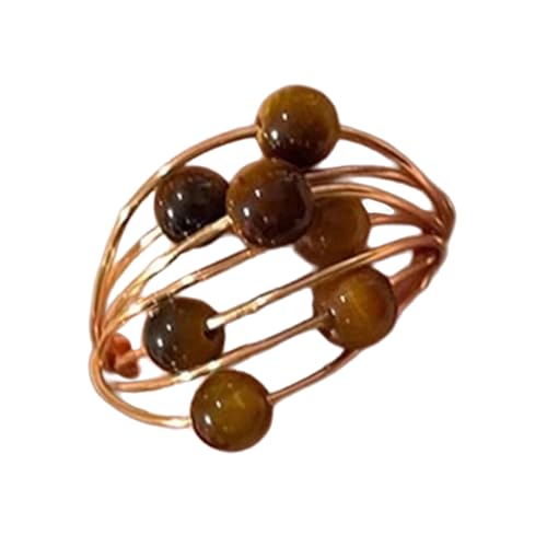 GMBYLBY Einzigartige Fingerringe Verstellbare Perlen Öffnen Stilvolle Auffällige Schmucklegierringe von GMBYLBY