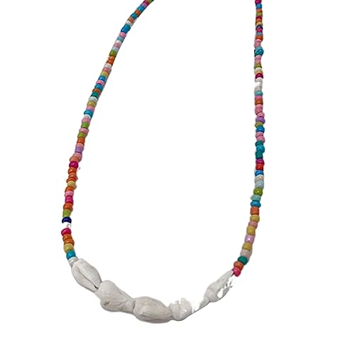 GMBYLBY Elegante Perlen Natural Shell Halskette Frauen Dopamin Schlangeblatt Kette Choker Mode Schmuck Geschenk Geburtstag Exquisite Perlenstränge Muschelschmuck Schmuck von GMBYLBY