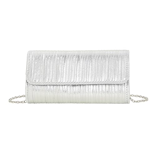 GMBYLBY Elegante Vertikale Falten Ketten Abendbeutel Umhängetaschen Handtasche Perfekt Für Prom Formal Partys Abendtaschen Für Frauen Hochzeit von GMBYLBY