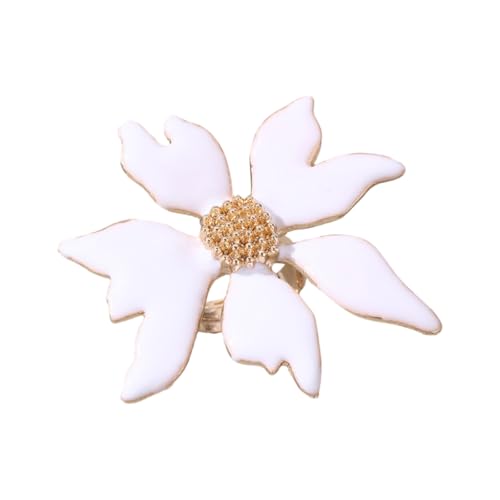 GMBYLBY Elegante verstellbare Blumenringe, tragbares Dekorations-Accessoire für Frauen in Vintage-Grunge-Designs, stilvoll, M, Kunststoff/Harz, Kein Edelstein von GMBYLBY