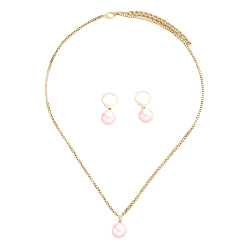 GMBYLBY Elegantes Perlen-Schmuck-Set für Damen, Halskette mit Anhänger, stilvolle Ohrringe, geeignet für Hochzeiten und formelle Anlässe, M, Metall, Kein edelstein von GMBYLBY