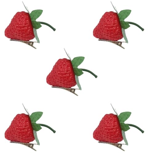 GMBYLBY Erdbeer-Haarspange in Erdbeerform, süße Fruchtsträuße, Entenschnabel-Clip, Obst-Thema, Erdbeer-Haarspangen von GMBYLBY