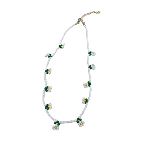 GMBYLBY Exquisites Handgefertigte Perlenhalskette Mit Blumengestaltung Frauen NNECK Kettenblumen Halsketten Y2K Weibliche Schmuck Mode Schmuckzubehör Verschenke von GMBYLBY