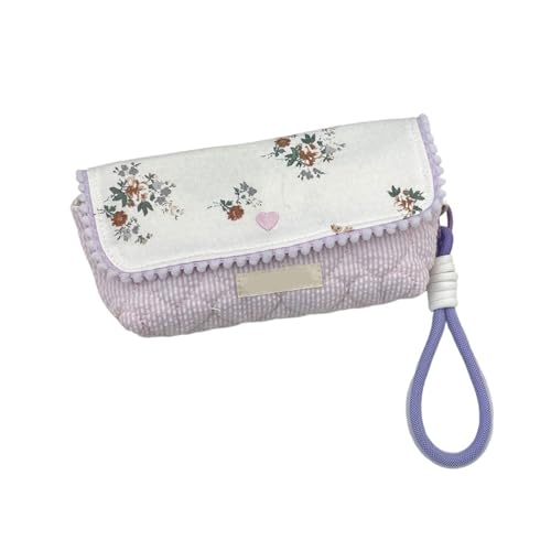 GMBYLBY Federmäppchen mit Blumenmuster, großes Fassungsvermögen, mit Handgelenkschlaufe, große Kapazität, Stiftebeutel, Reise-Kosmetik-Aufbewahrungstasche, Blumen-Stifttasche, a, Einheitsgröße von GMBYLBY