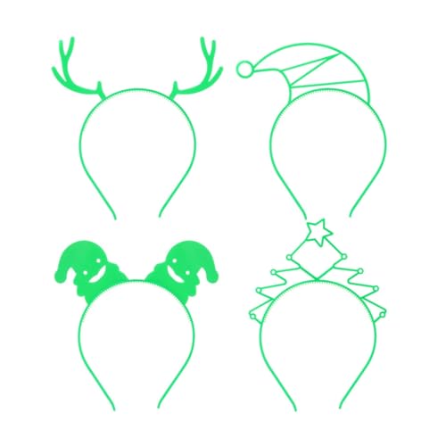 GMBYLBY Festlich leuchtende Weihnachts-Kopfbedeckung, verstellbare Größe, für Partys und Feiern, Familientreffen, 4 Stück von GMBYLBY