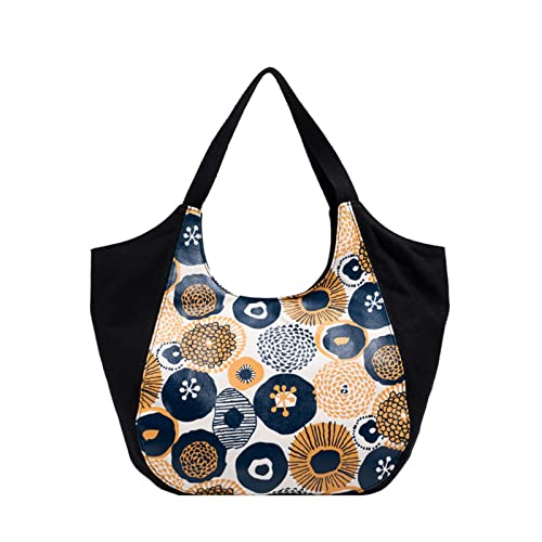 GMBYLBY Frauen Blumendruck Umhängetasche Große Kapazität Handtasche Ladies Shopper Mode Canvas Tte Schüler Lässig Große Kapazität Leinwand Handtasche Für Frauen Blumendruck Schulter Tote von GMBYLBY