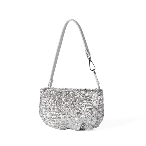 GMBYLBY Funkelnde Clutches Geldbörse Glitzer Abendtasche Pailletten Hochzeit Handtasche für Frauen Mädchen Kette Crossbody Schultertaschen Geschenk Funkelnde Abendhandtasche, silber, Einheitsgröße von GMBYLBY