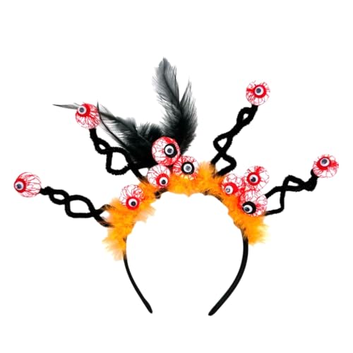GMBYLBY Gefederter Augapfel Haarband für Erwachsene Tag des Todes Dark Series Hairhoop Halloween Stirnband Cosplay Party Zubehör von GMBYLBY