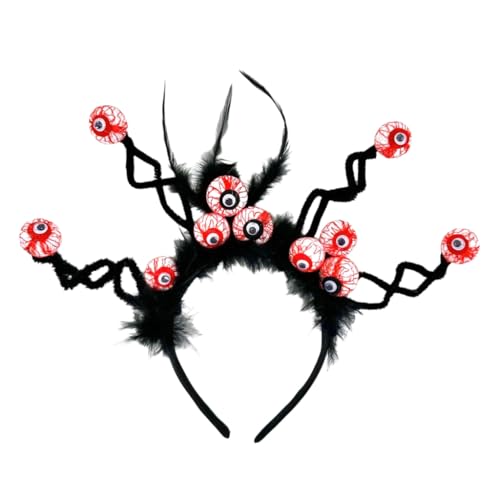 GMBYLBY Gefederter Augapfel Haarband für Erwachsene Tag des Todes Dark Series Hairhoop Halloween Stirnband Cosplay Party Zubehör von GMBYLBY