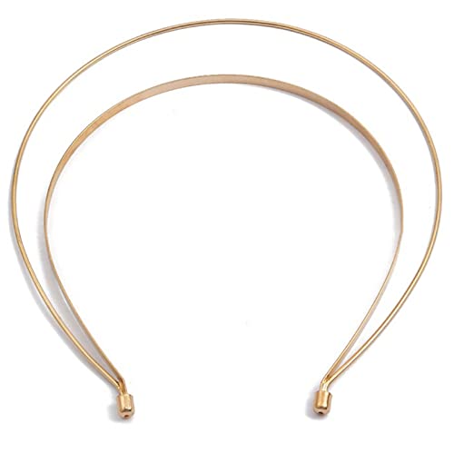 GMBYLBY Glatte Metall-Stirnbänder für Damen, Haarbasteln, dünner Stahldrahtrahmen, Haarband für Stirnbänder, Weihnachten, goldfarben von GMBYLBY