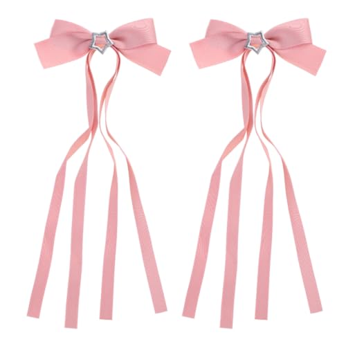 GMBYLBY Haarspange mit langer Schleife, Haarspange mit Stern, Haarspangen für Mädchen, seitliche Haarschleifen, weibliches Haar-Accessoire von GMBYLBY