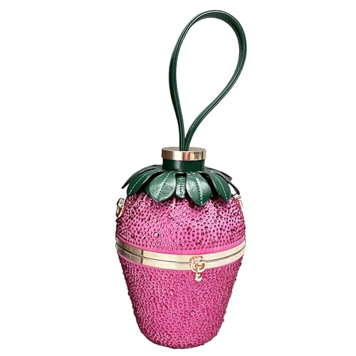 GMBYLBY Hochzeitskupplung Lady Geldbeutel Erdbeerform Geformtes Umhängetasche Frauen Mädchen Kette Für Party Handtasche Crossbody Umhängetaschen von GMBYLBY