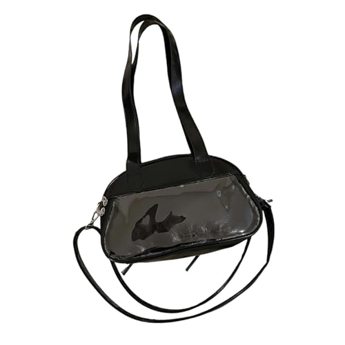 GMBYLBY Itabag Damen-Umhängetasche aus PU-Leder, stilvolle Umhängetasche, Pendeln, süße Schleifen, Kuriertasche, Schule, schöne Itabag PU-Leder-Schulterschleifen, Crossbody für Pin-Display, Schwarz von GMBYLBY