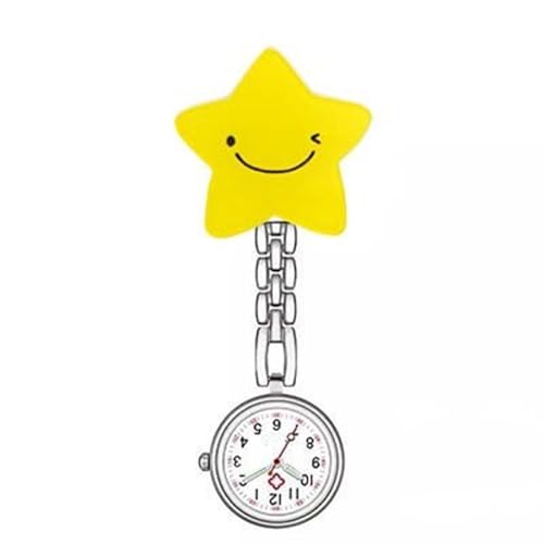 GMBYLBY Krankenschwesteruhr mit Digitalanzeige, Unisex, Medizin, Arbeiter, Nachtschichten, für Krankenhäuser und Kliniken, Legierung, zum Anklippen, Smiling Stars, Einheitsgröße von GMBYLBY